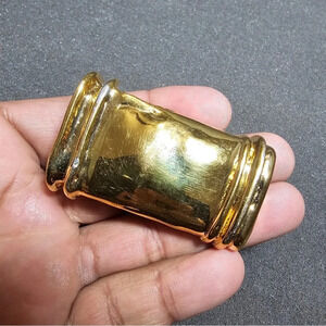 Vintage Joanne Cooper Gold Plated Rectangle Belt Buckle Signed 2 In × 1.5 In